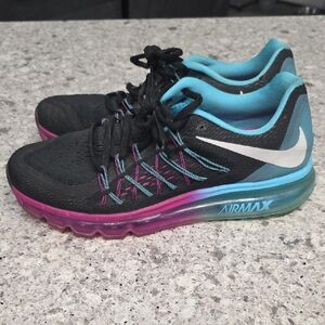 Nike Women's Black and Blue Air Max Sneakers. Size 9.5.